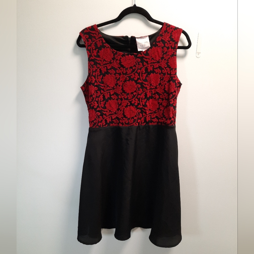 Roses and Black Mini Dress